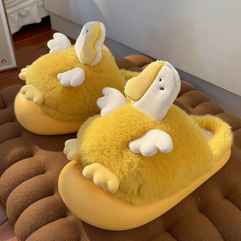 Pantoufles en peluche de canard de dessin animé mignon