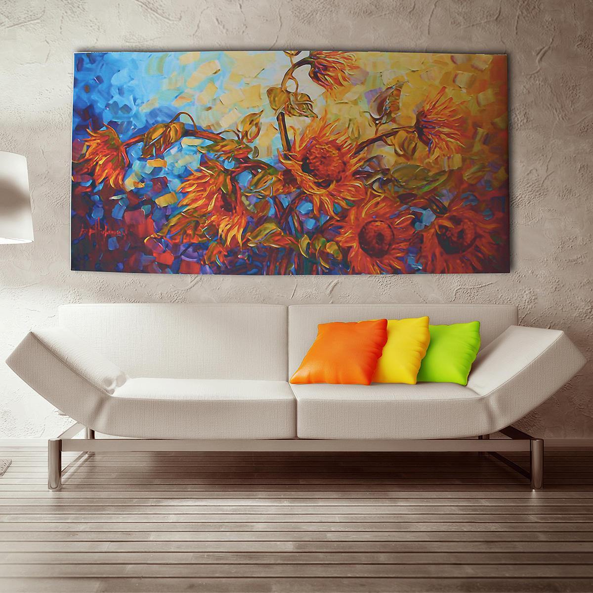 120x60cm Abstract Flower Canvas Print Art Oil Paintings Home Wall Decor Unframed