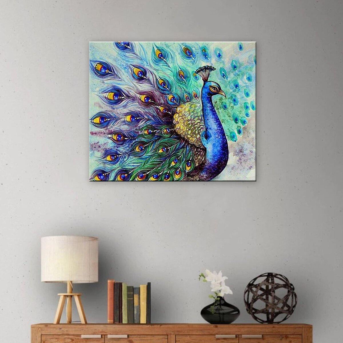 Peacock Tail 5D Diamond DIY Painting Craft Kit Home Decor