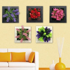 SquarE-mounted Vertical Wall Hanging Artificial Flower Home Office Decoration