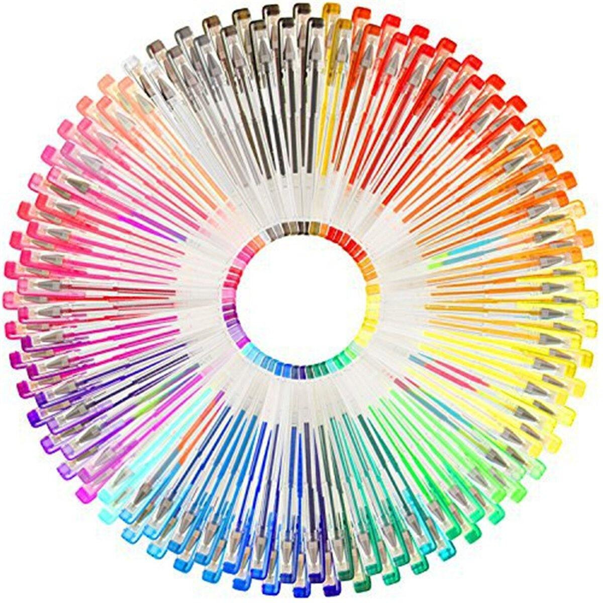 48/100 Colours Set Gel Pens Art Books Markers Glitter Neon Metallic Art Pens