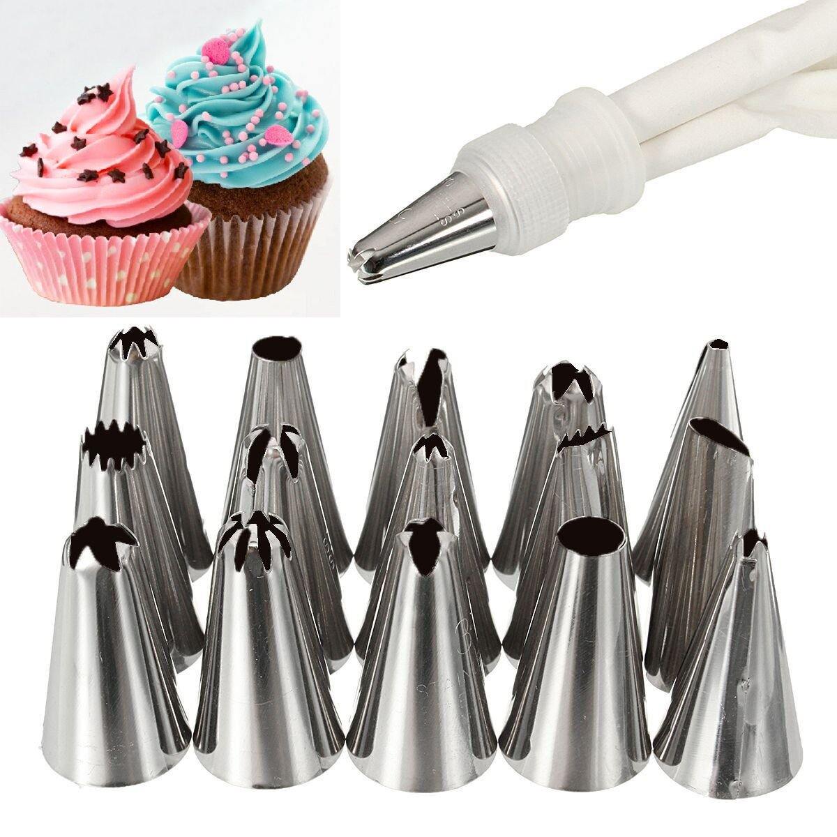 16-teiliges Set, russische Spritztüllen, mehrere Formen, für Zuckerguss, Kuchen, Dekoration, Top-Backzubehör 