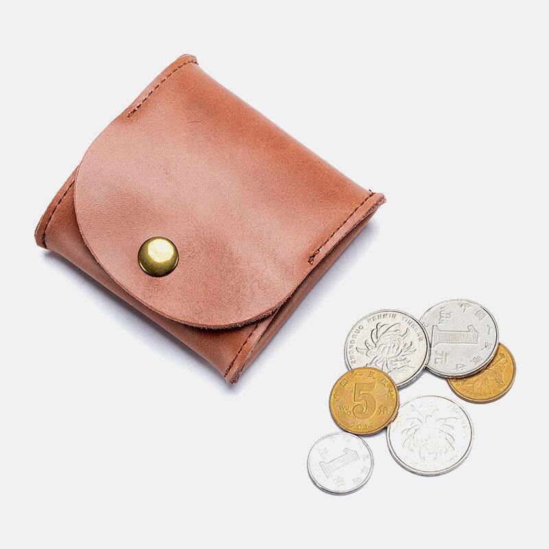 Women Genuine Leather Mini Retro Coin Bag Small Storage Bag Earphone Bag