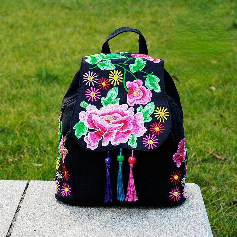 New Joker Canvas Backpack Female Simple Embroidery  Backpack