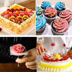 136pcs DIY Cake Decorating Set Stainless Pastry Nozzles Cake Turntable Set Confectionery Bag Baking Tools