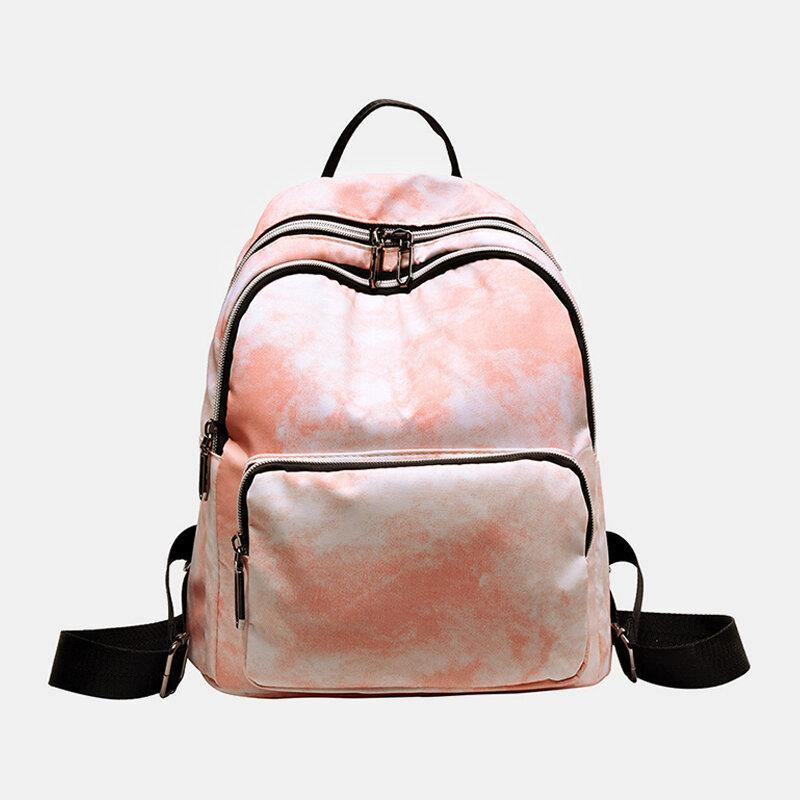 Wasserdichter Damen-Rucksack mit Batikmuster und Schultertasche 