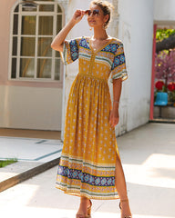 Bohemian early autumn dress