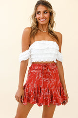 Tigerlily Tiered Frill Off-Shoulder Top White