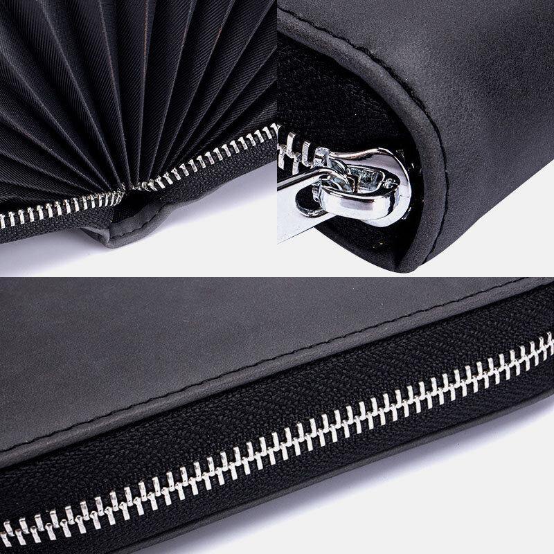 Women Genuine Leather RFID Anti-theft Organ Design Milti-card Slot Card Bag Card Holder Wallet