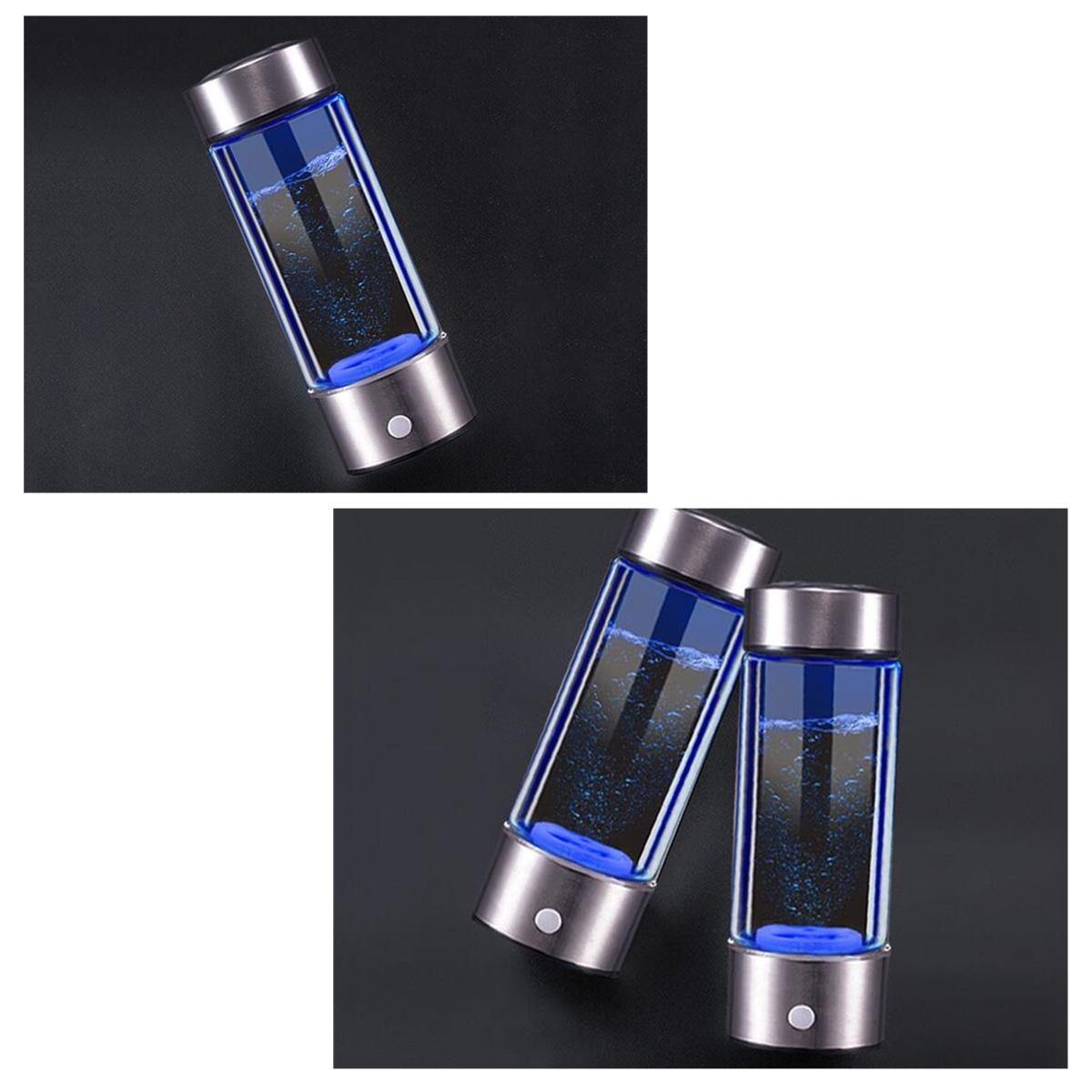 450ml Portable H Rich Water Maker Ionizer Generator Water Cup Bottle USB Filter