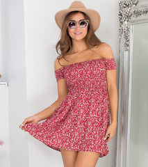 Women's off-the-shoulder floral dress