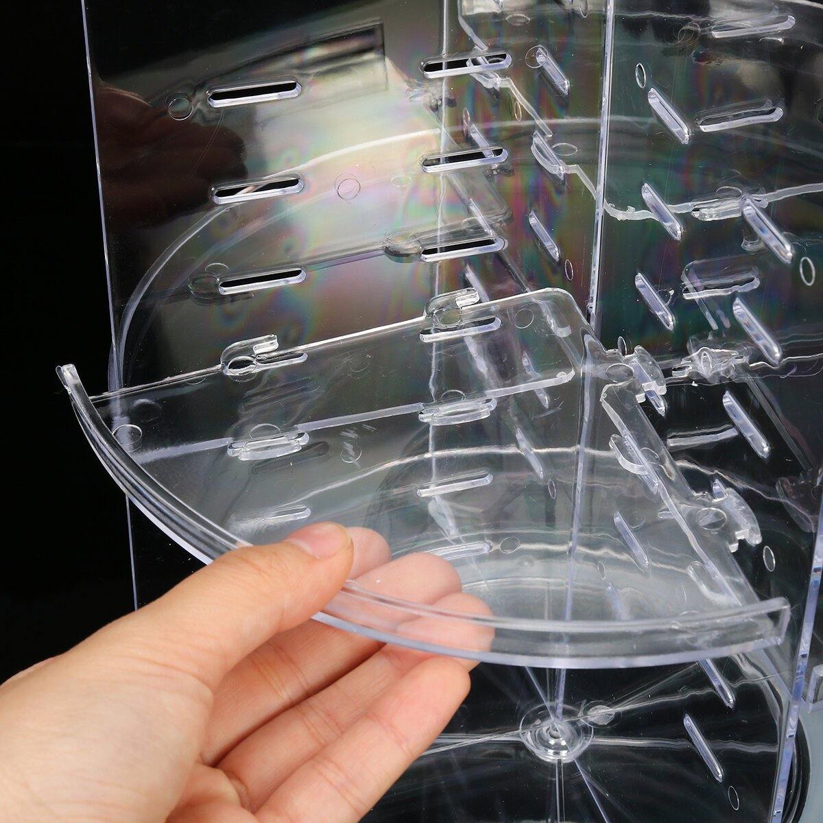 360 Degree Rotation Transparent Acrylic Cosmetics Multi-function Makeup Organizer