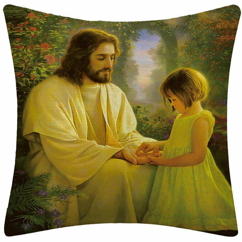 Oil Painting Pillow Case Christian Jesus Pillow Case Cushion Cover