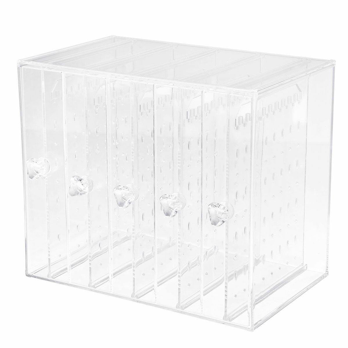 5 Tabletts Staubdichter transparenter Acryl-Ohrring-Aufbewahrungsbox-Schmuck-Display-Ständer 