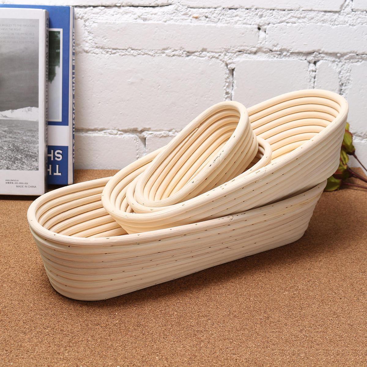 Long Oval Banneton Bread Dough Proofing Rattan Brotform Storage Baskets Loaf Proving Rising 4 Sizes