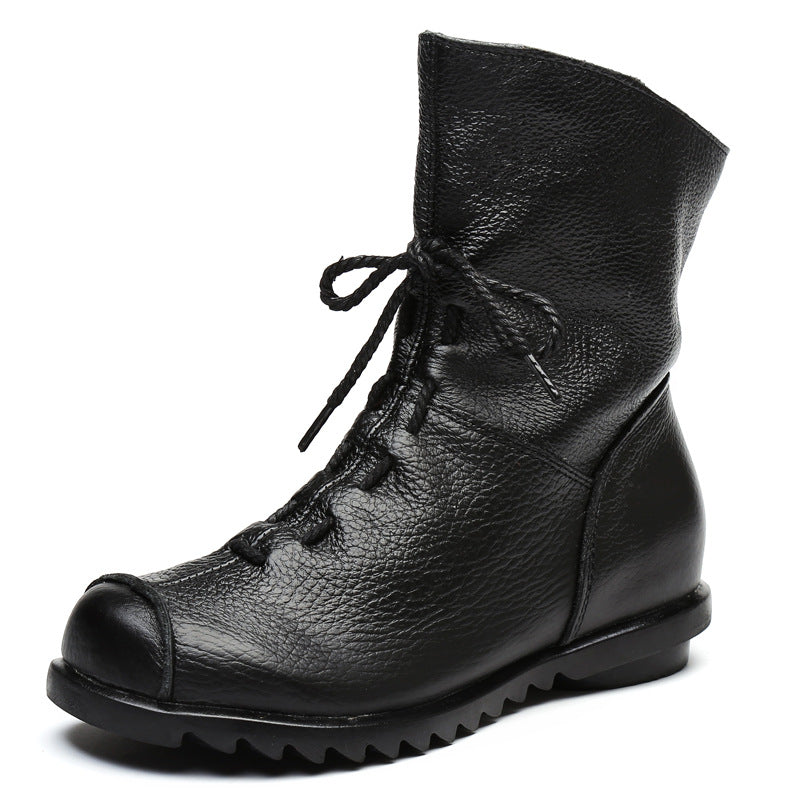 Women’s Genuine Leather Casual Soft Flat Boots