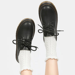 Mocasines con cordones Oxfords con plataforma para mujer