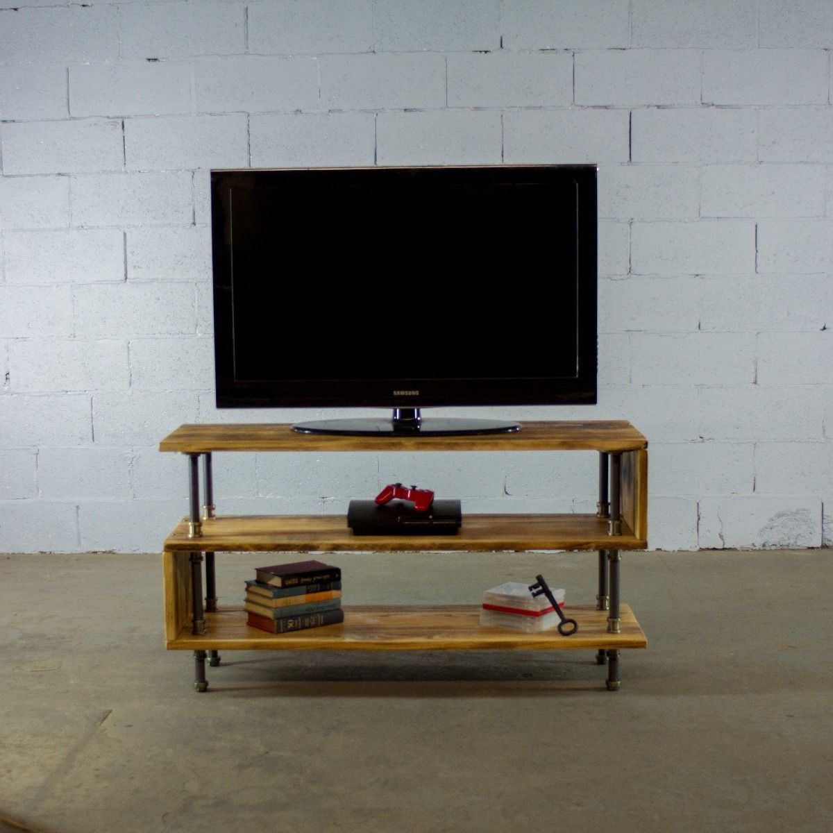 Modern Aged Wood Finish TV Cabinet