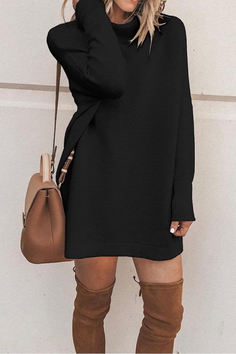 Casual Solid Color Autumn Dress