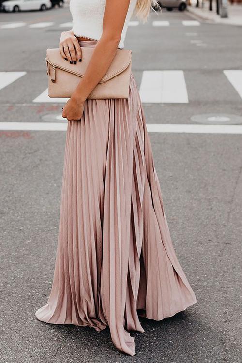 Love Poem Pleated Maxi Skirt