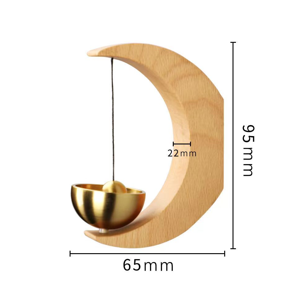 Wooden Moon Doorbell Handmade Opening Reminder Bell