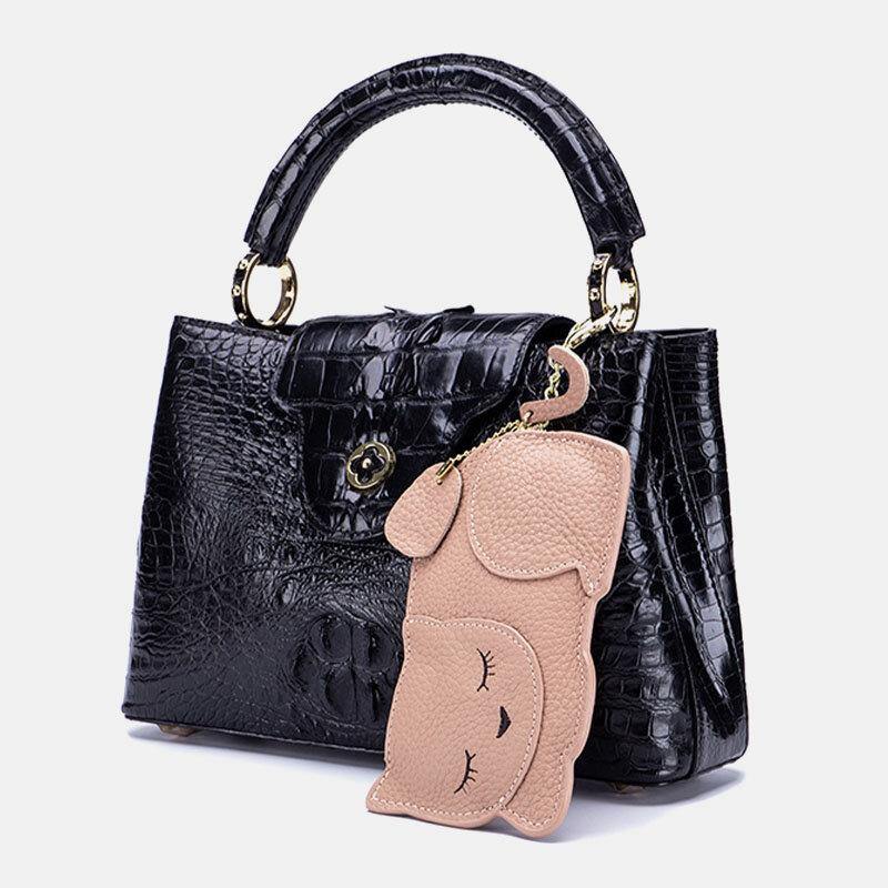 Frauen Echtes Leder Casual Niedlichen Tier Nickerchen Katze Muster Mini Schlüsselbund Münze Tasche Lagerung Tasche 