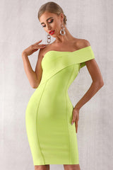 Solid Color One Shoulder Dress