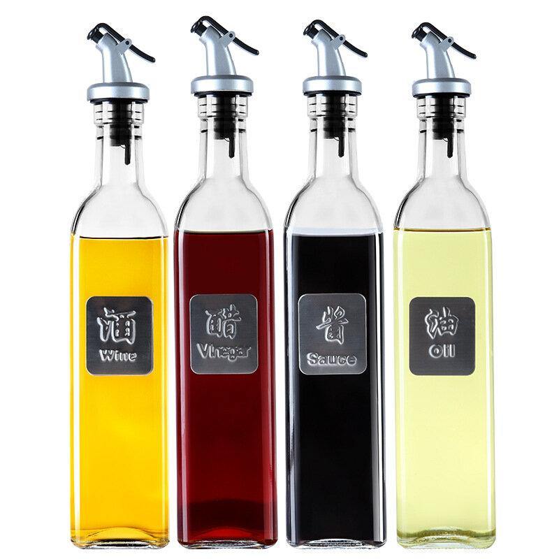 1Pc Glas Sauce Essig Öl Flasche Öl Dispenser Container Sauciere Würze Gewürz Flasche Olivenöl Spender Küche 