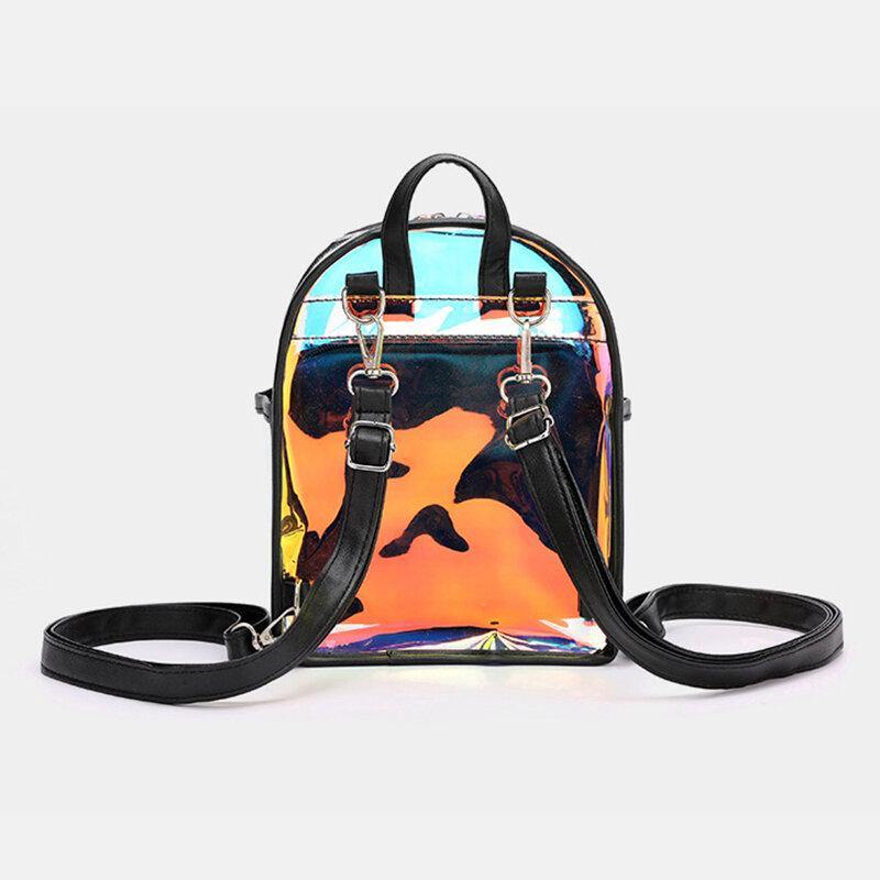 2-teilige transparente Gelee-Multi-Carry-Mini-Rucksack-Umhängetasche für Damen 