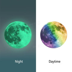 30cm Colorful Large Moon Wall Sticker Removable Glow In The Dark Luminous Stickers Home Decor