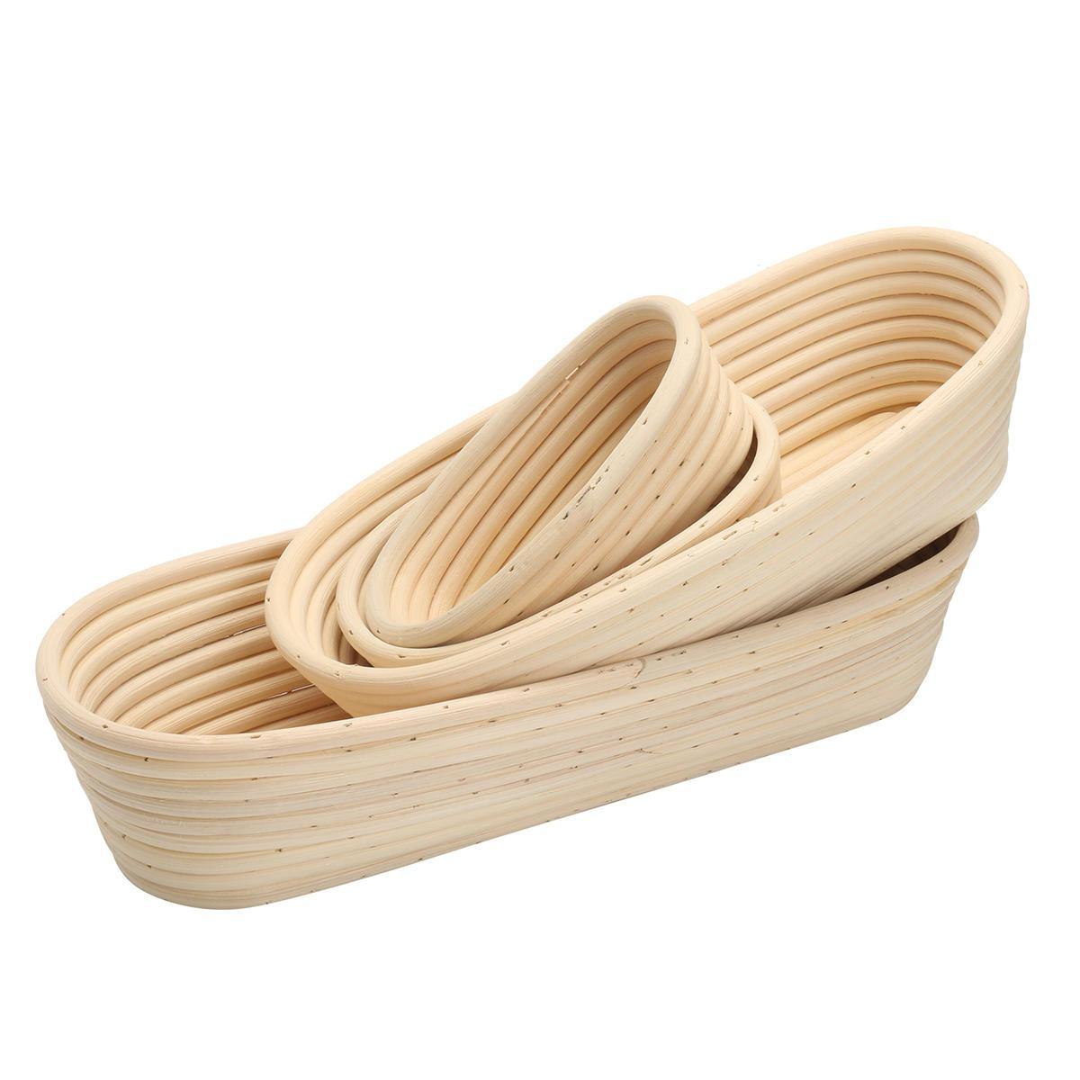 Long Oval Banneton Bread Dough Proofing Rattan Brotform Storage Baskets Loaf Proving Rising 4 Sizes