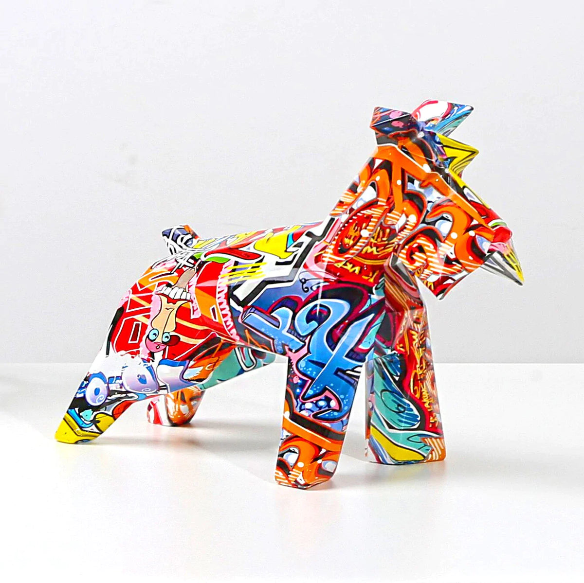 ArtZ® Schnauzer Graffiti Painted Statue