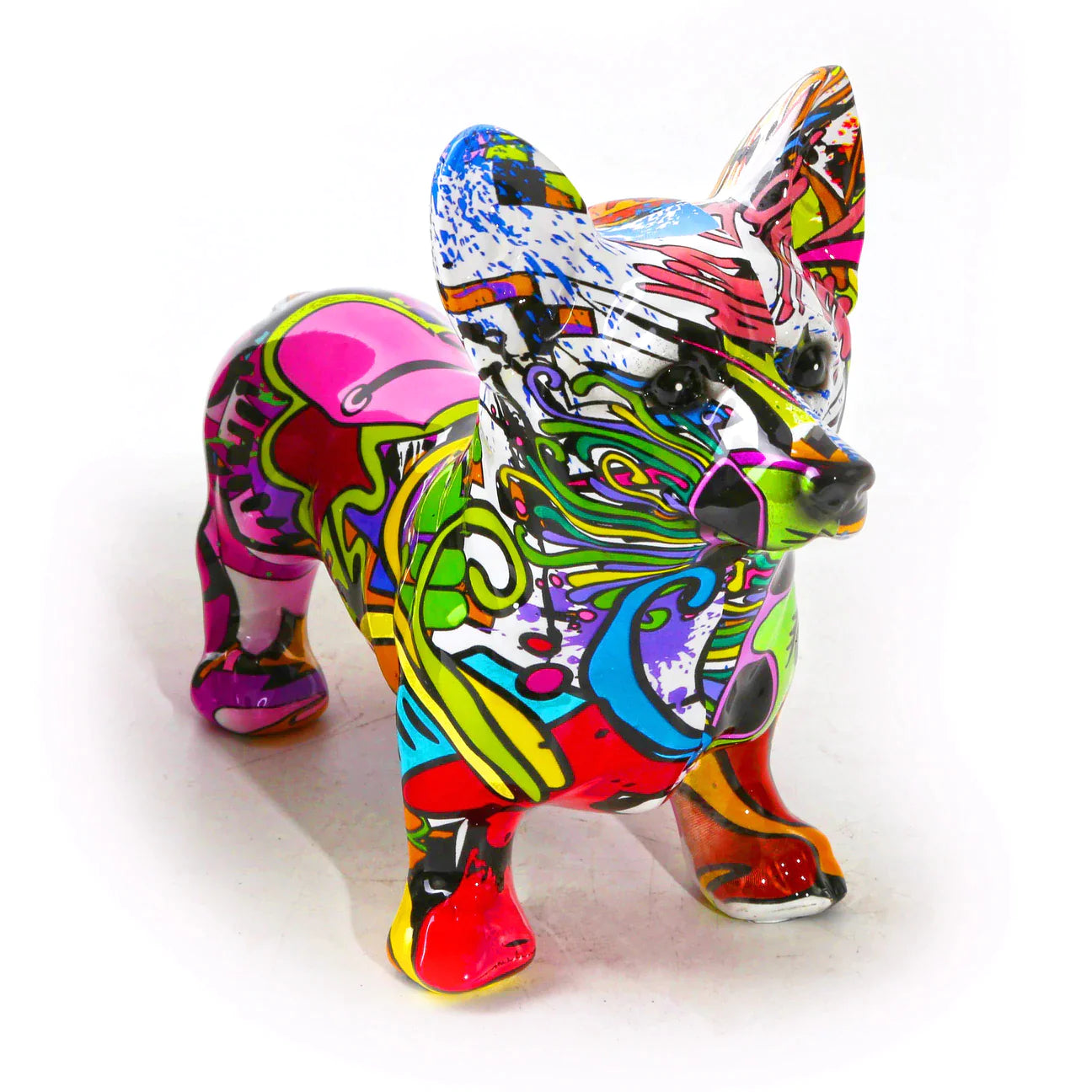 ArtZ® Corgi Graffiti Painted Statue