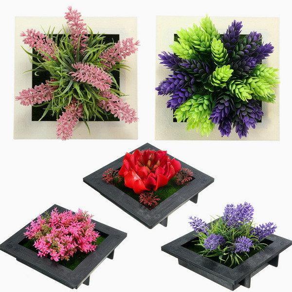 SquarE-mounted Vertical Wall Hanging Artificial Flower Home Office Decoration