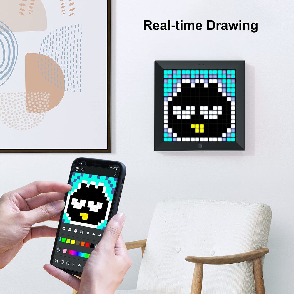 Divoom Pixoo Pixel Art Digitaler Bilderrahmen mit 16x16 LED-Display APP-Steuerung