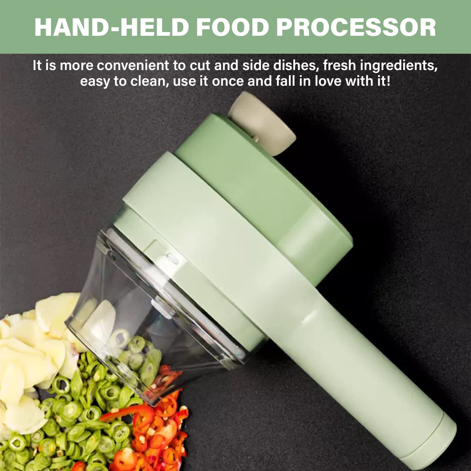 4 In 1 Handheld Electric Vegetable Cutter Set