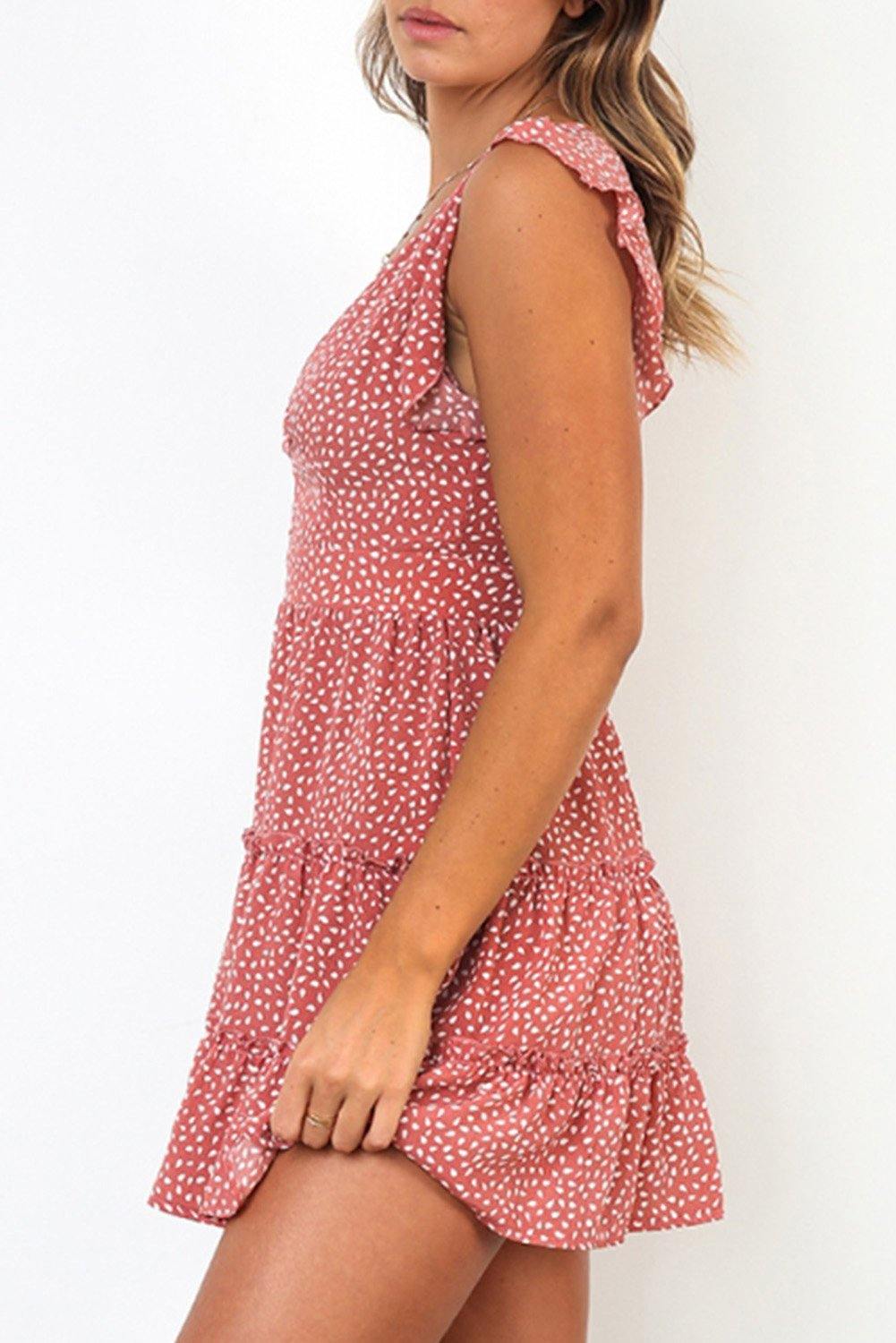 Printed Sleeveless Tiered Dress