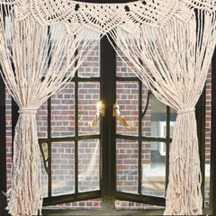 Gran macramé pared colgante puerta ventana cortina boda telón de fondo tapiz regalo 