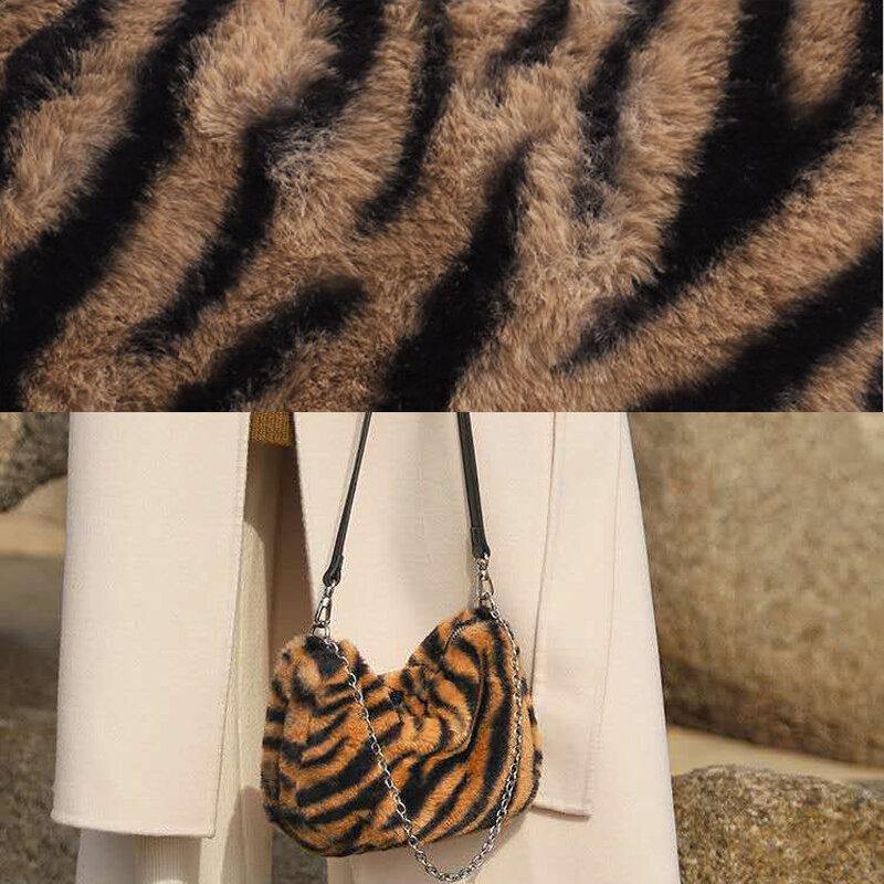 Las mujeres sintieron suave moda casual patrón de leopardo debajo del brazo Mini bolso de mano que combina con todo bolso de hombro 