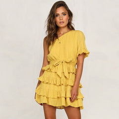 Ruffled one-shoulder dress