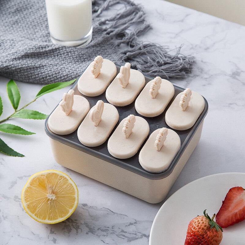 Práctico y creativo hecho en casa, helado saludable, caja de moldes congelados, patrón de flores simples, cajas de paletas de celosía 