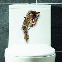 3D Cute Cat Wall Stickers Toliet Stickers  Decorations Creative Animal Wall Stickers Decorate Your Home Like A Makeup Artist