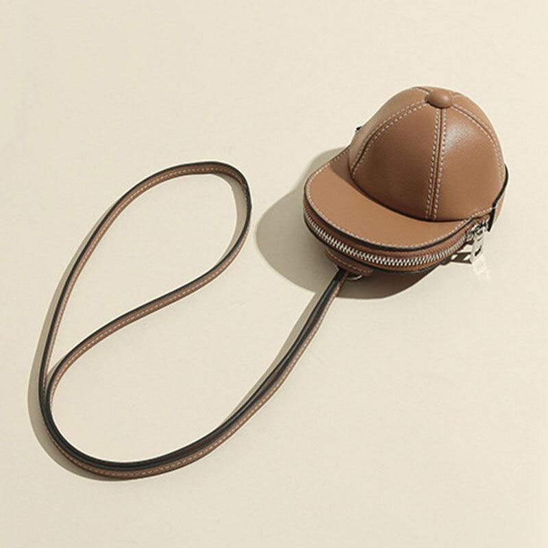 Bolso de hombro creativo Causl con forma de sombrero de béisbol de piel sintética para mujer 