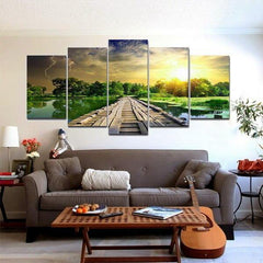 5Pcs Modern Art Printing Lake Landscape Poster Canvas Painting Home Wall Decor