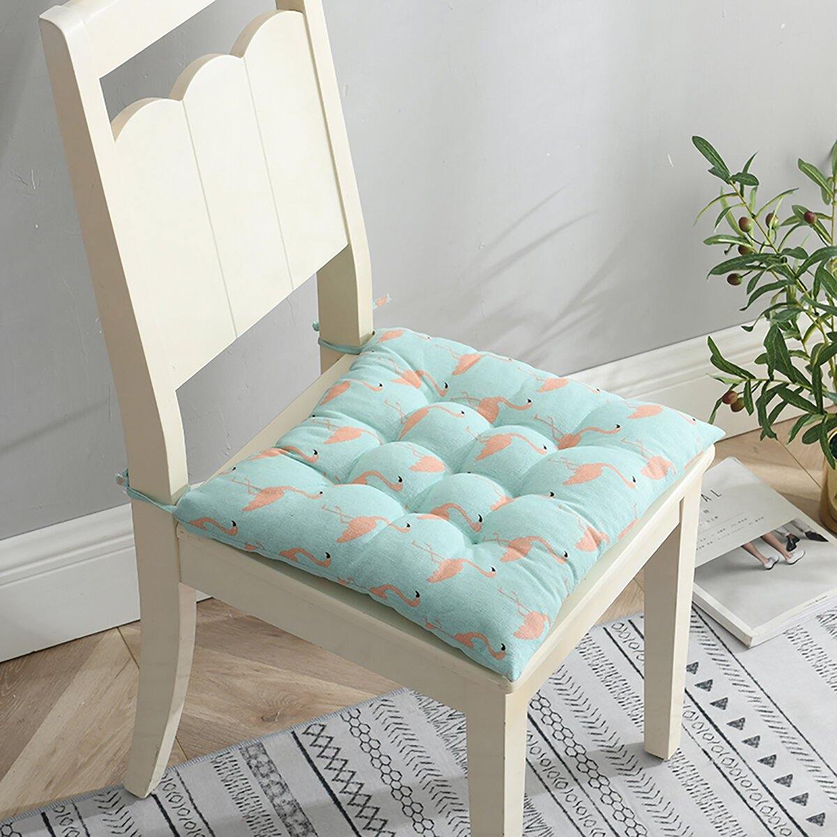 40x40cm Square Thick Seat Cushion Cotton Chair Cushion Breathable Soft Pad Office for Office Home Protection