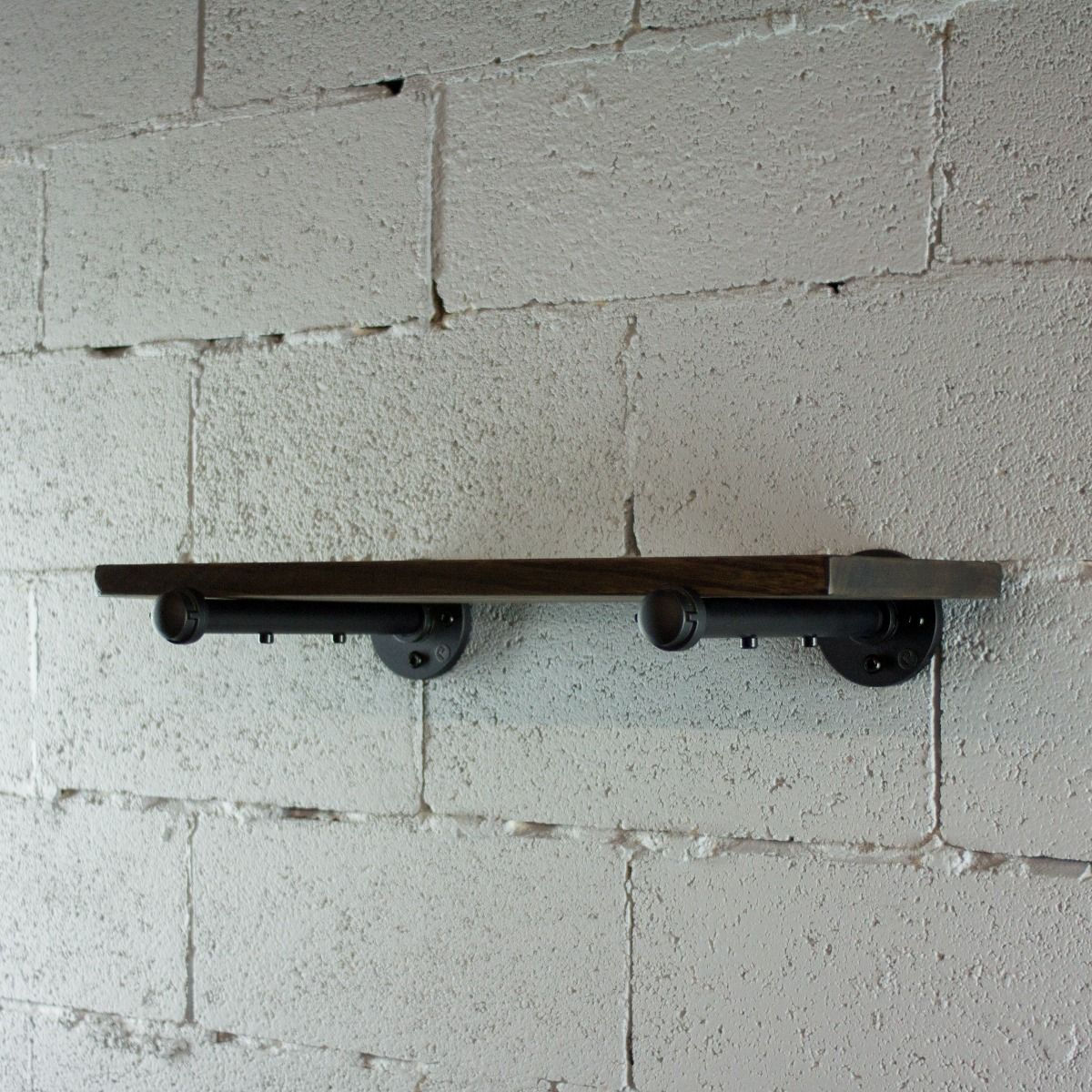 Industrial Vintage Wood Finish Wall Mounted Shelf