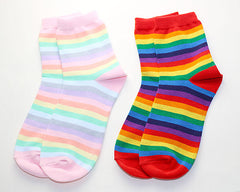 Women's Stripes Cute Rainbow Socks 2 pairs