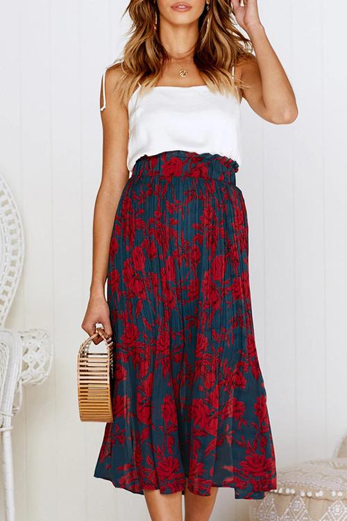 Love Forever Pleated Pocketed Midi Skirt