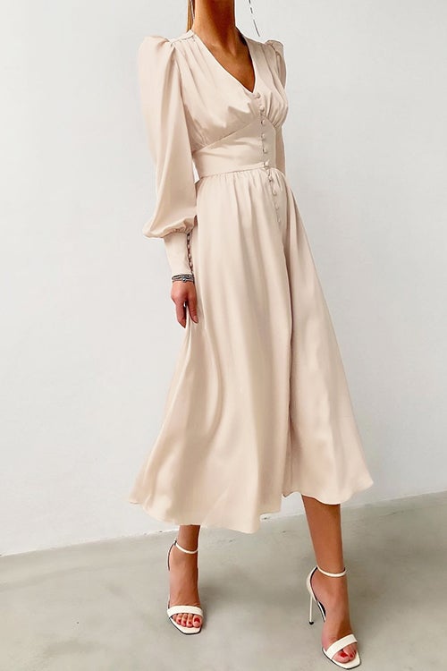 Lust or Love Puff Sleeve Maxi Dress