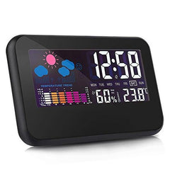 DC-002 Digitale Wetterstation, Thermometer, Hygrometer, Wecker, intelligente Sound-Kontrolluhr 